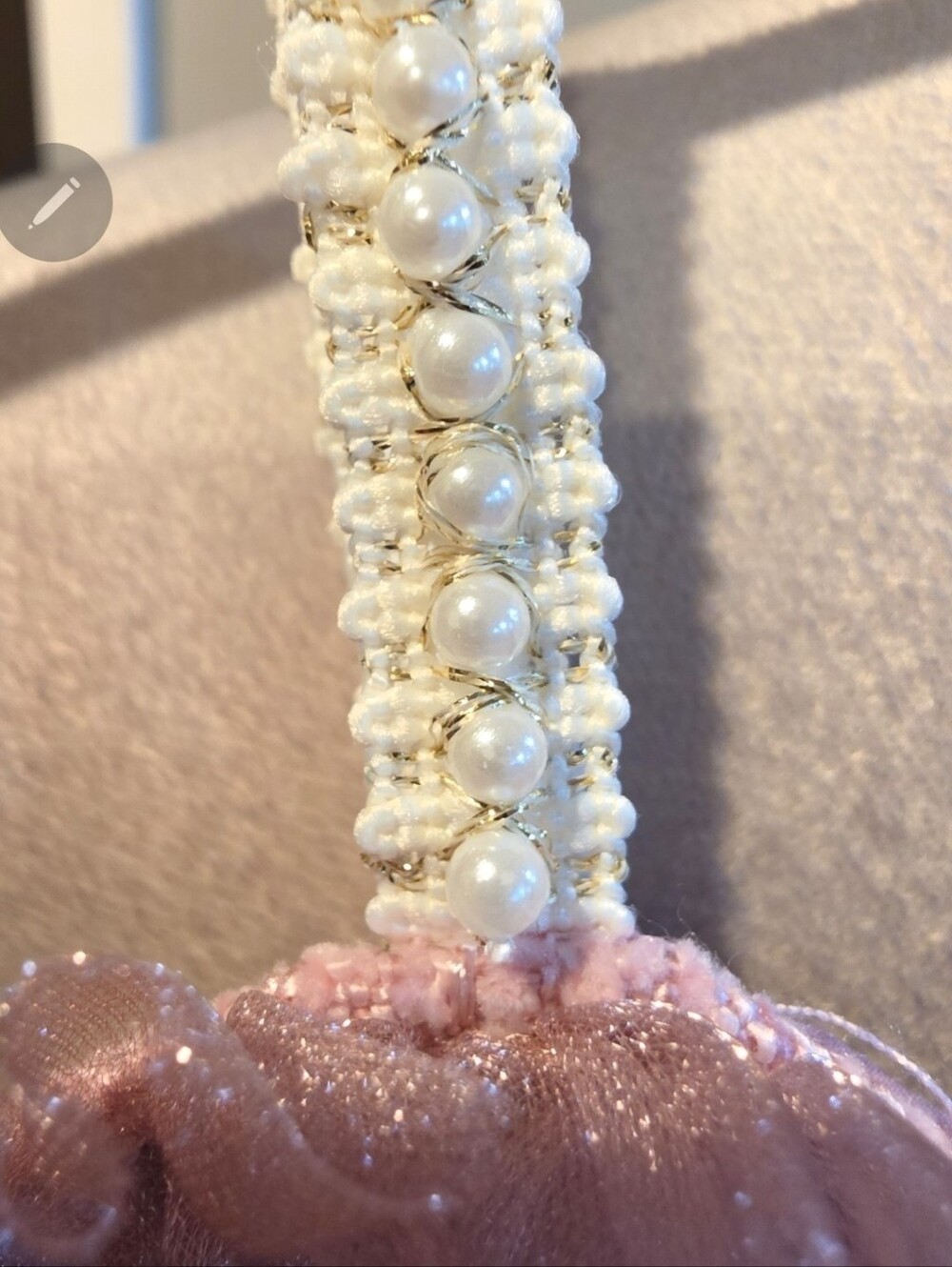 162. Dollhaus by Cleophe Toddler Pink Tiered Tulle Dress Pearl Straps 2T 3T - Picture 5 of 6